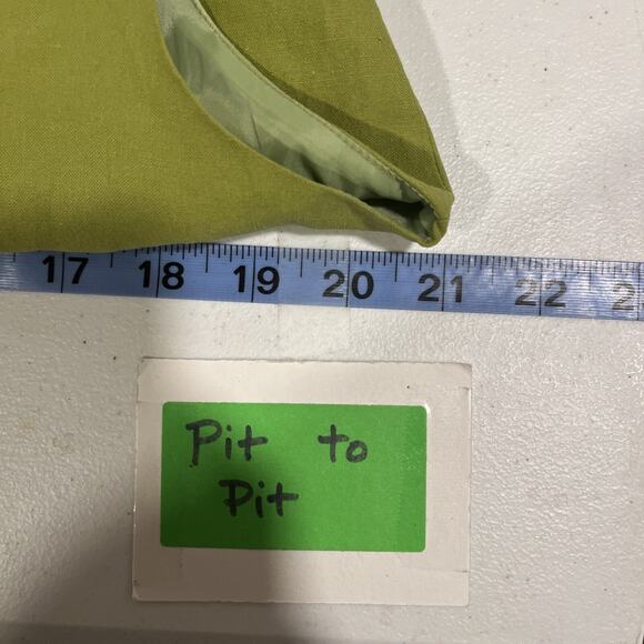 Ann Carson Silk Linen Green Embroidered Floral Tank L Buttons Ethereal Spring - Picture 7 of 10